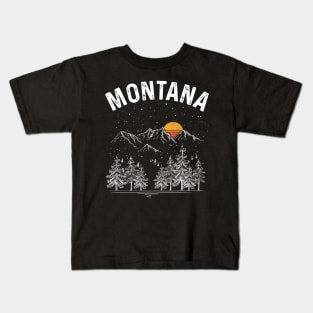 Vintage Retro Montana State Kids T-Shirt